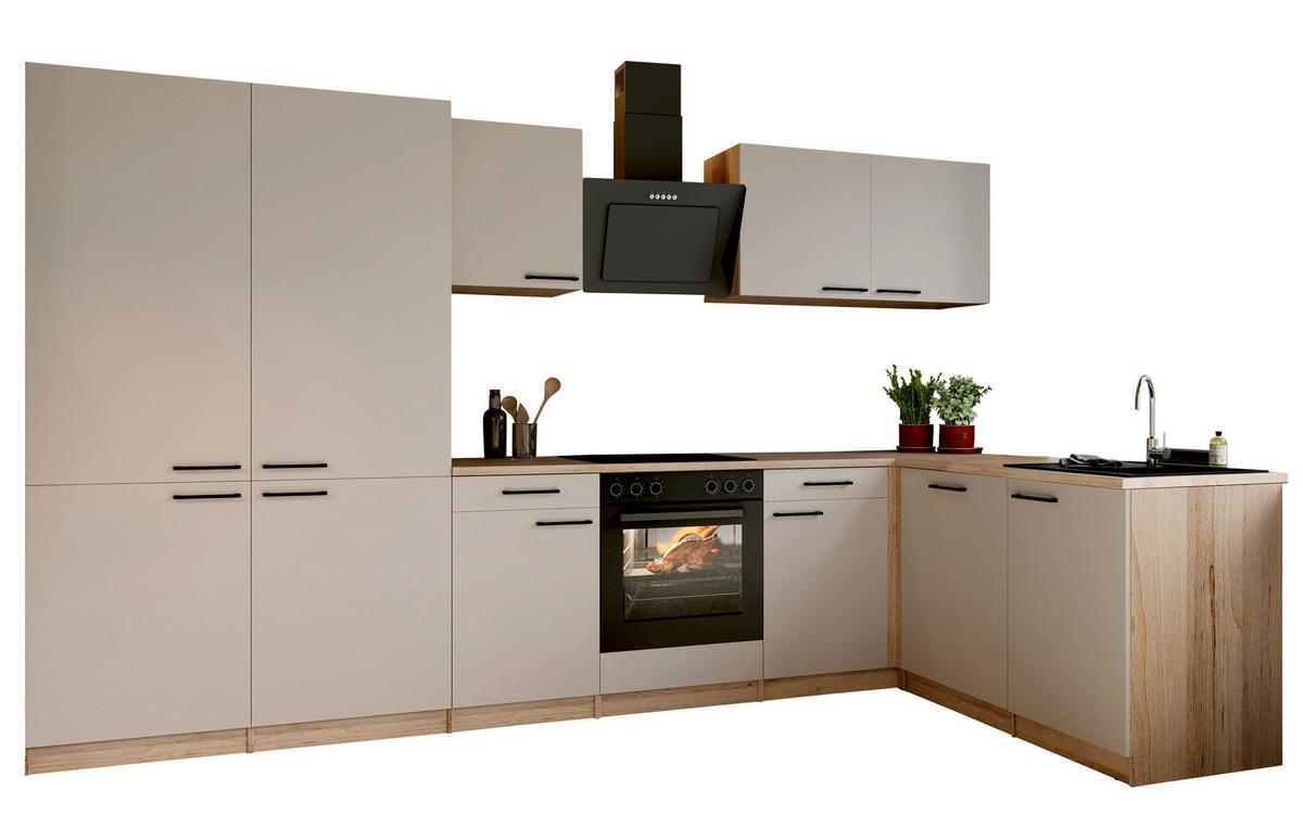 ECKKÜCHE Merle, Kaschmir S: 340x172cm - Kaschmir/Eichefarben, Trend, Holzwerkstoff (340/172cm) - Respekta