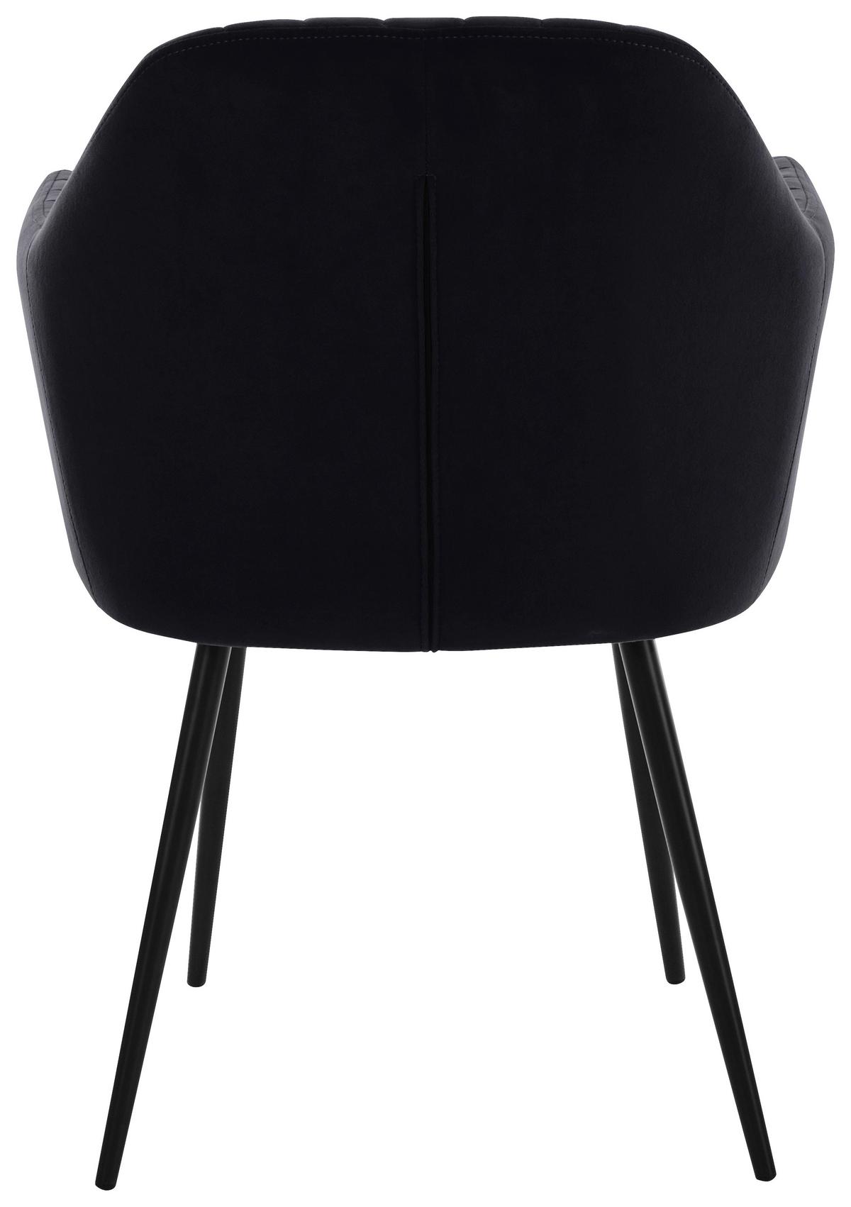 Armlehnstuhl-set Mila I S Schwarz - Schwarz, MODERN, Textil/Metall (59/84/66cm) - MID.YOU