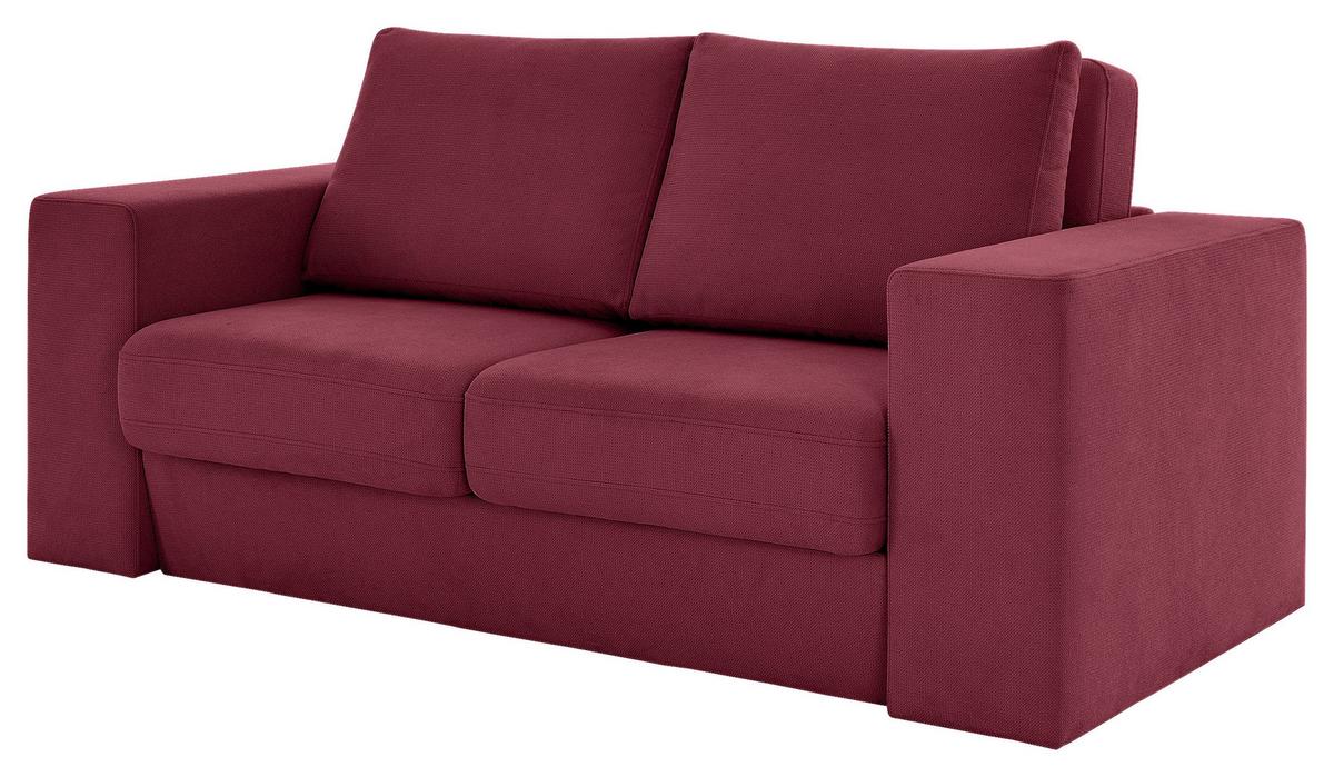 4-Sitzer-Sofa Looks Rot/Beere - Eichefarben/Beere, Design, Textil (252/96/107cm) - LOOKS by W.Joop