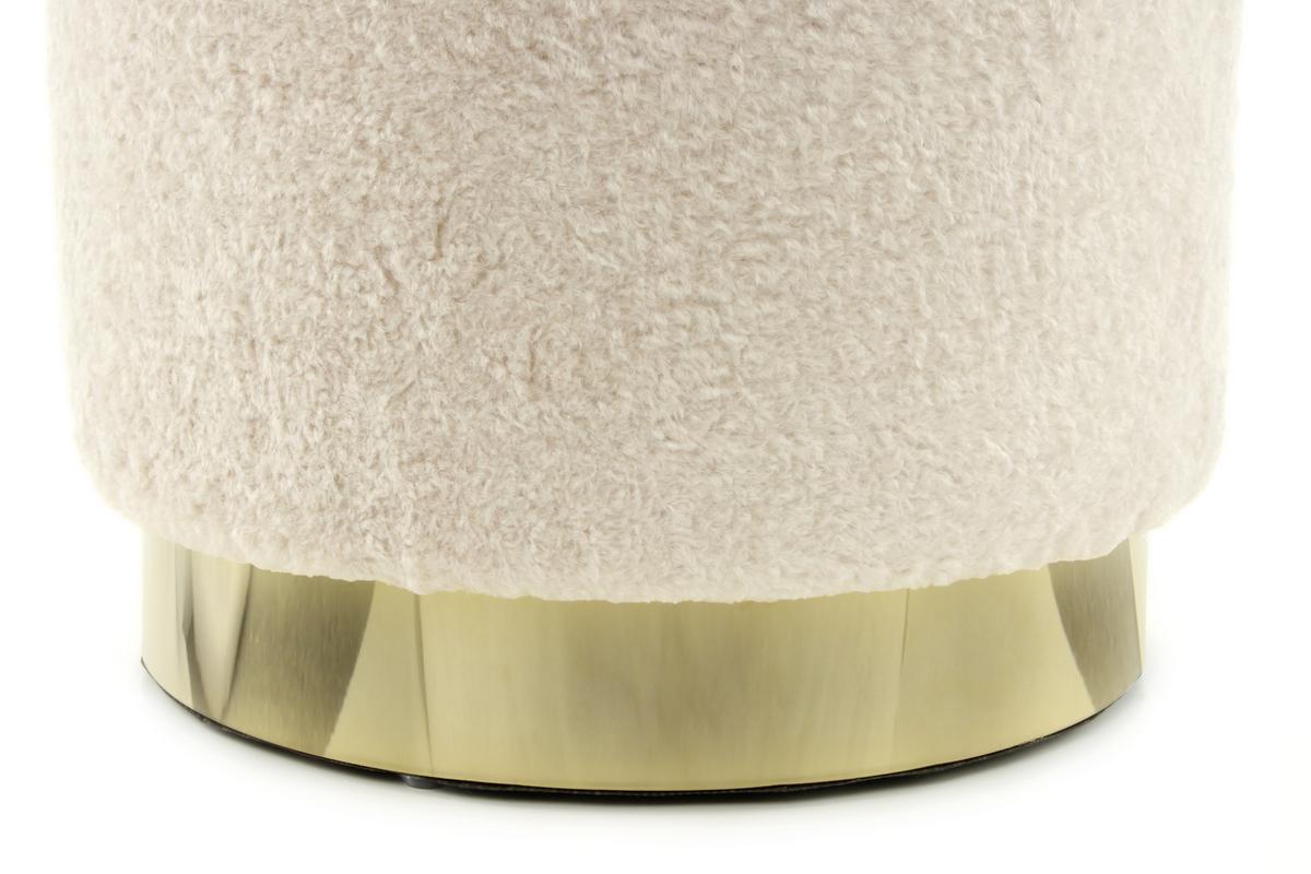 Pouf Plüsch Goldfarben/Beige D/H: ca. 35x35 cm - Beige/Goldfarben, Basics, Textil/Metall (35/35/35cm) - Kayoom