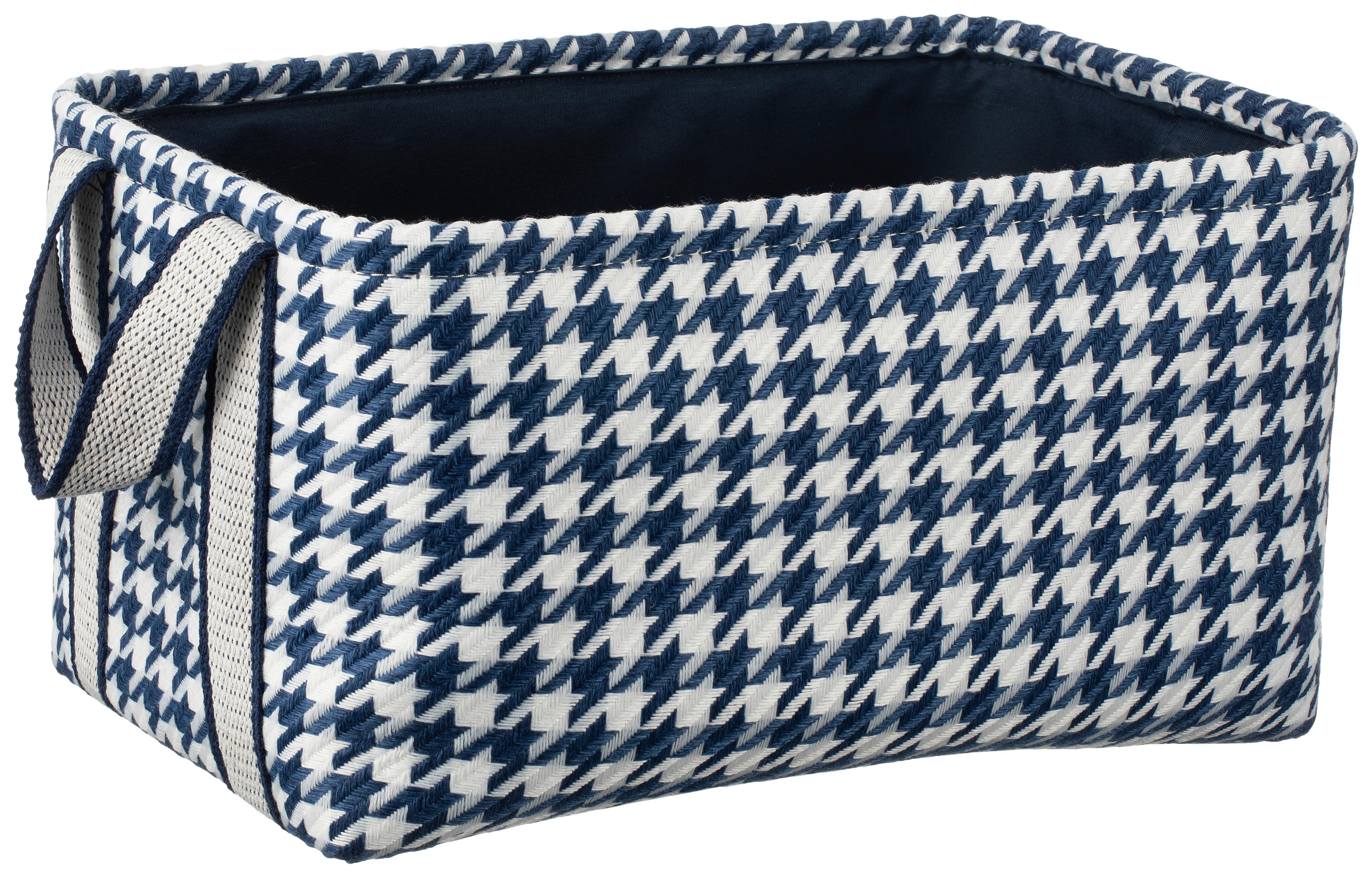 KORB Chiara - Blau/Weiß, KONVENTIONELL, Textil/Metall (35/23/19cm) - Luca Bessoni