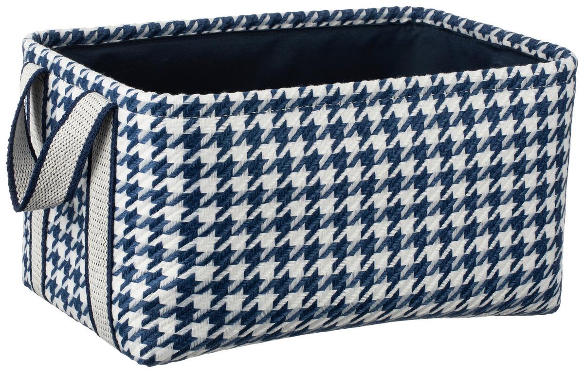 KORB Chiara - Blau/Weiß, KONVENTIONELL, Textil/Metall (35/23/19cm) - Luca Bessoni