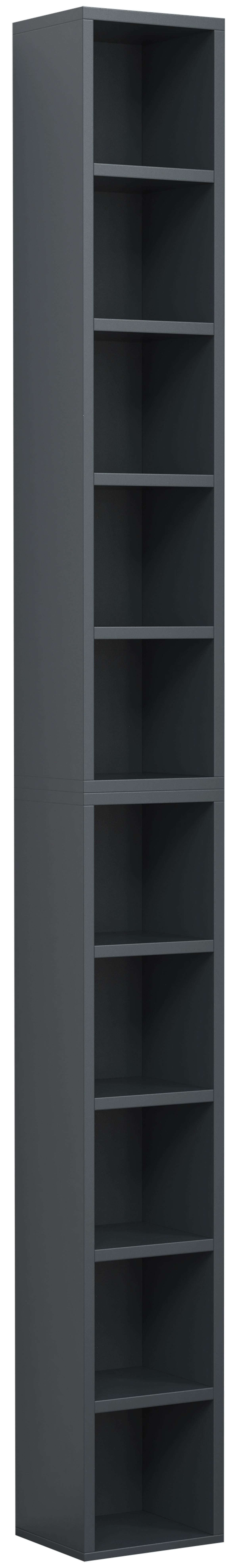 CD-Regal Megosa Anthrazit B: 40 cm - Anthrazit, Design, Holzwerkstoff (40/94/17cm) - MID.YOU
