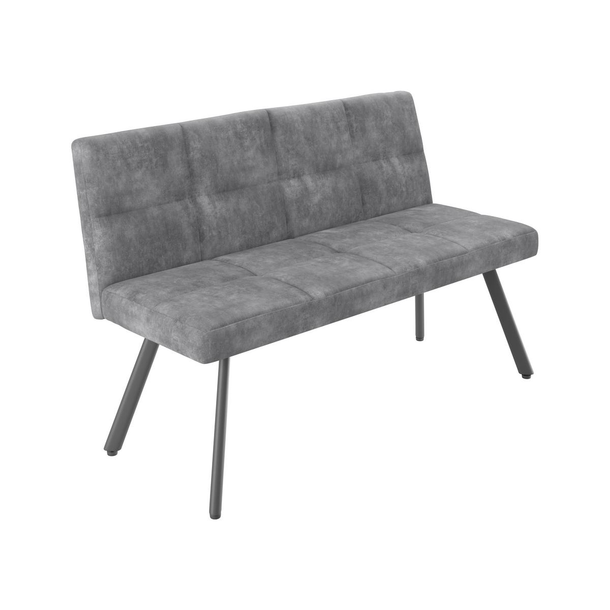 Sitzbank Grau Milos 140x85x60 Cm - Schwarz/Grau, MODERN, Textil/Metall (140/85/60cm)