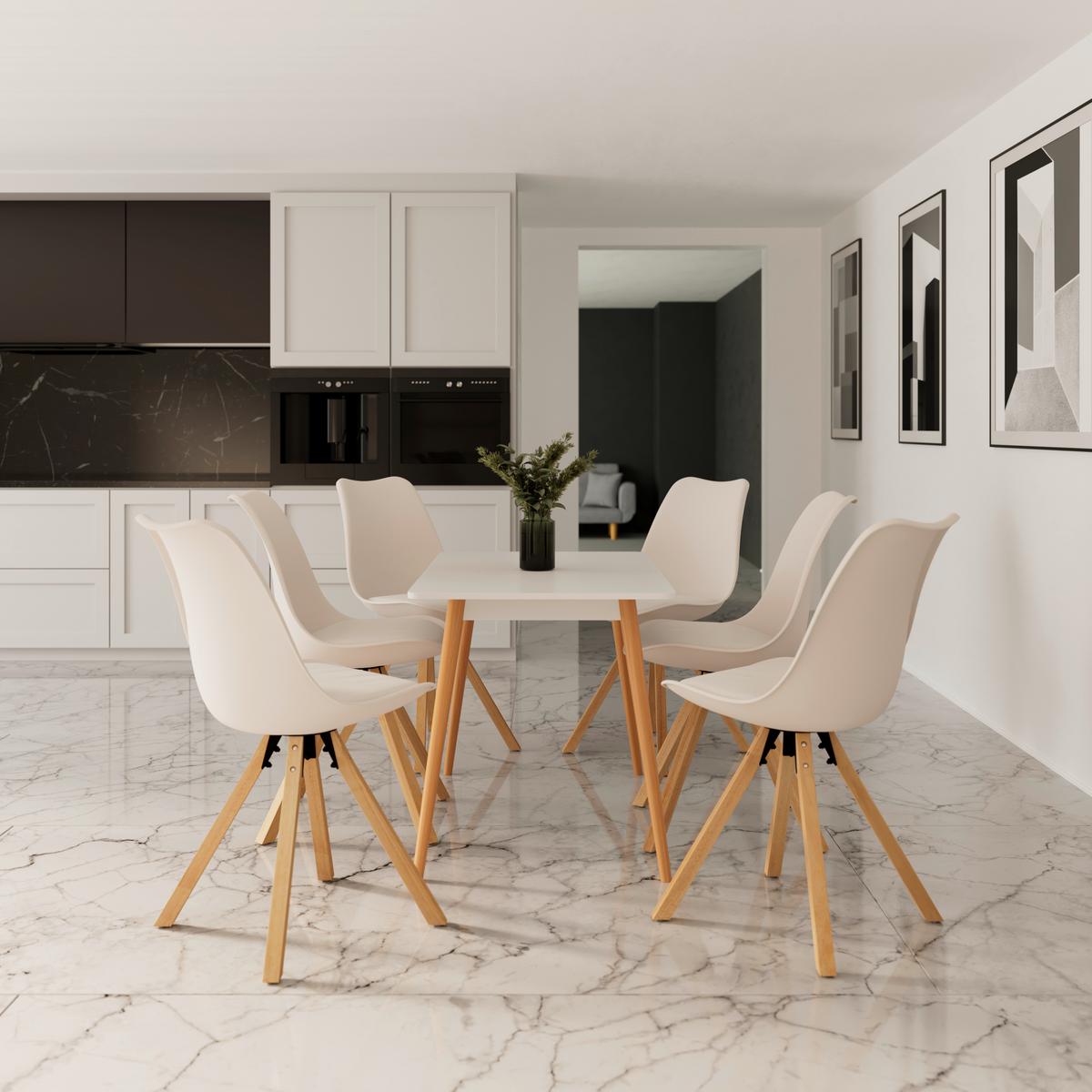 STOLIČKA LILLY 2 -TOP- - biela/prírodná farba, Modern, drevo/textil (48,5/84/55cm) - Based