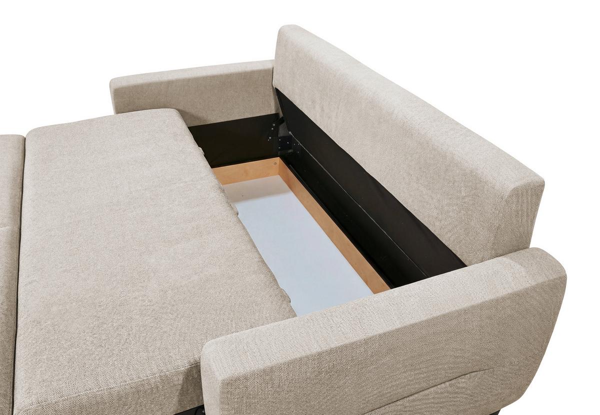 Schlafsofa Rio Creme, B: 192cm - Creme/Schwarz, MODERN, Textil (192/83/99cm) - MID.YOU