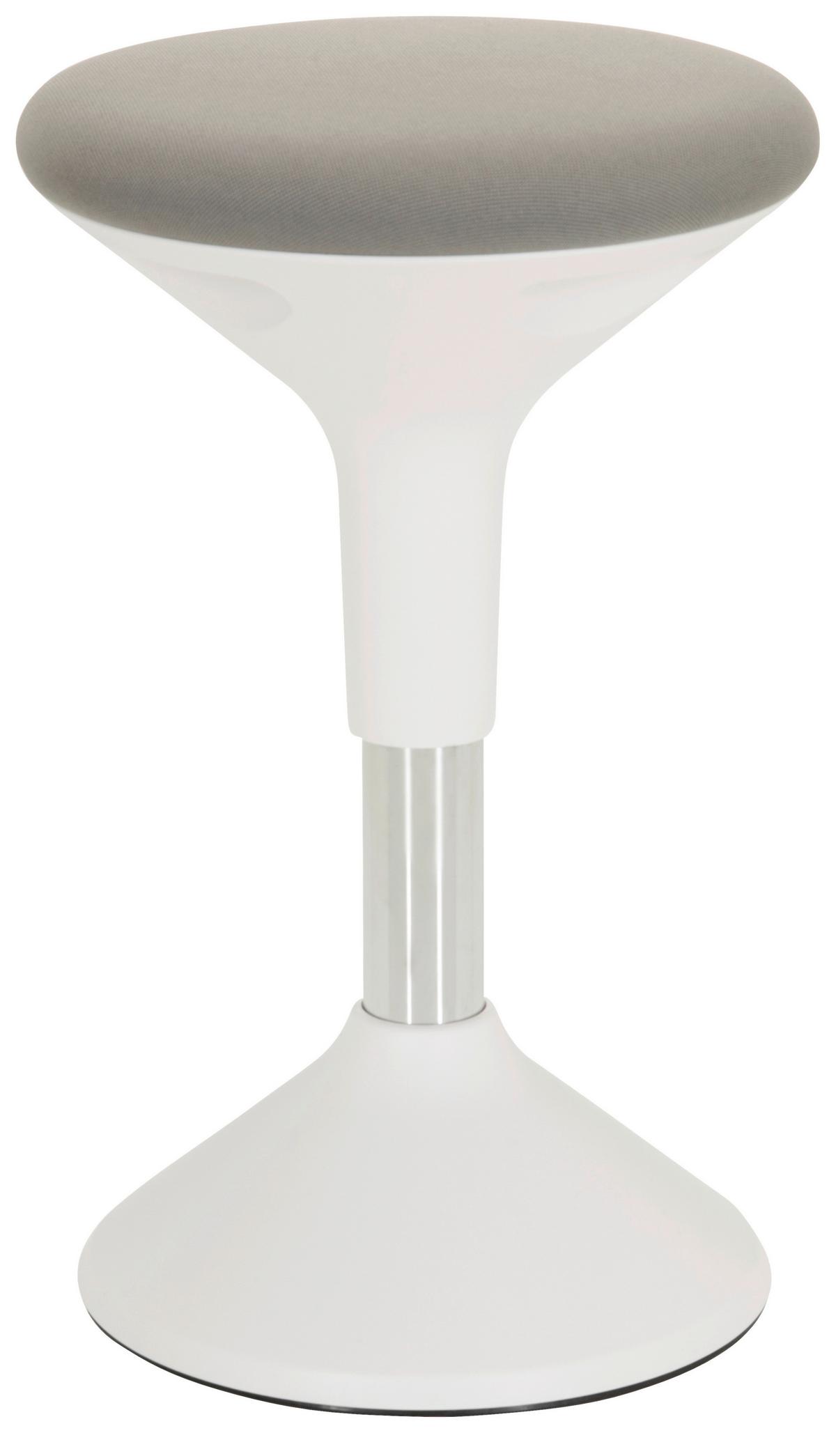 Bürohocker Balance Sit Ii W Grau/weiß - Weiß/Grau, MODERN, Kunststoff/Textil (28/43/28cm) - MID.YOU