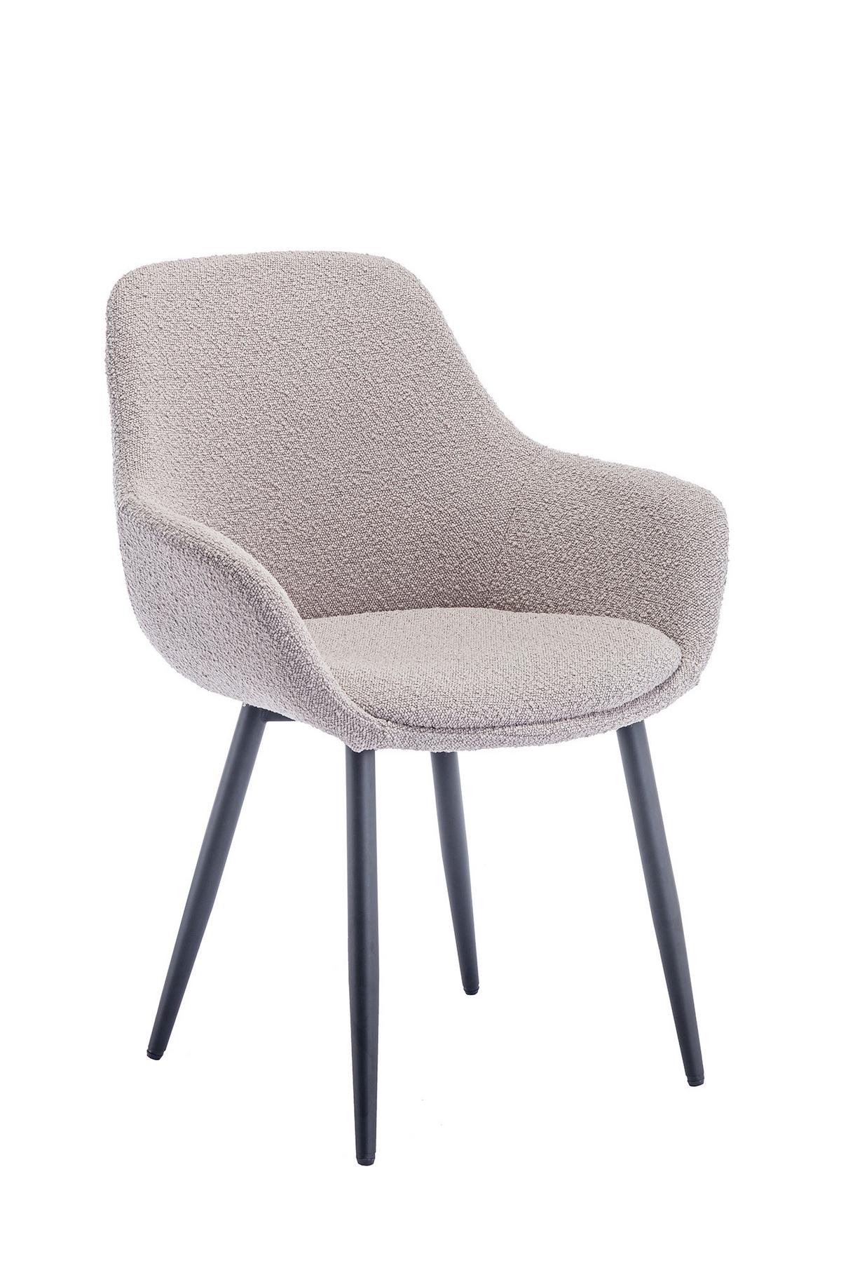 Stuhl-set Taupe B: 64 Cm - Taupe/Schwarz, MODERN, Textil/Metall (64/86/59cm) - Livetastic