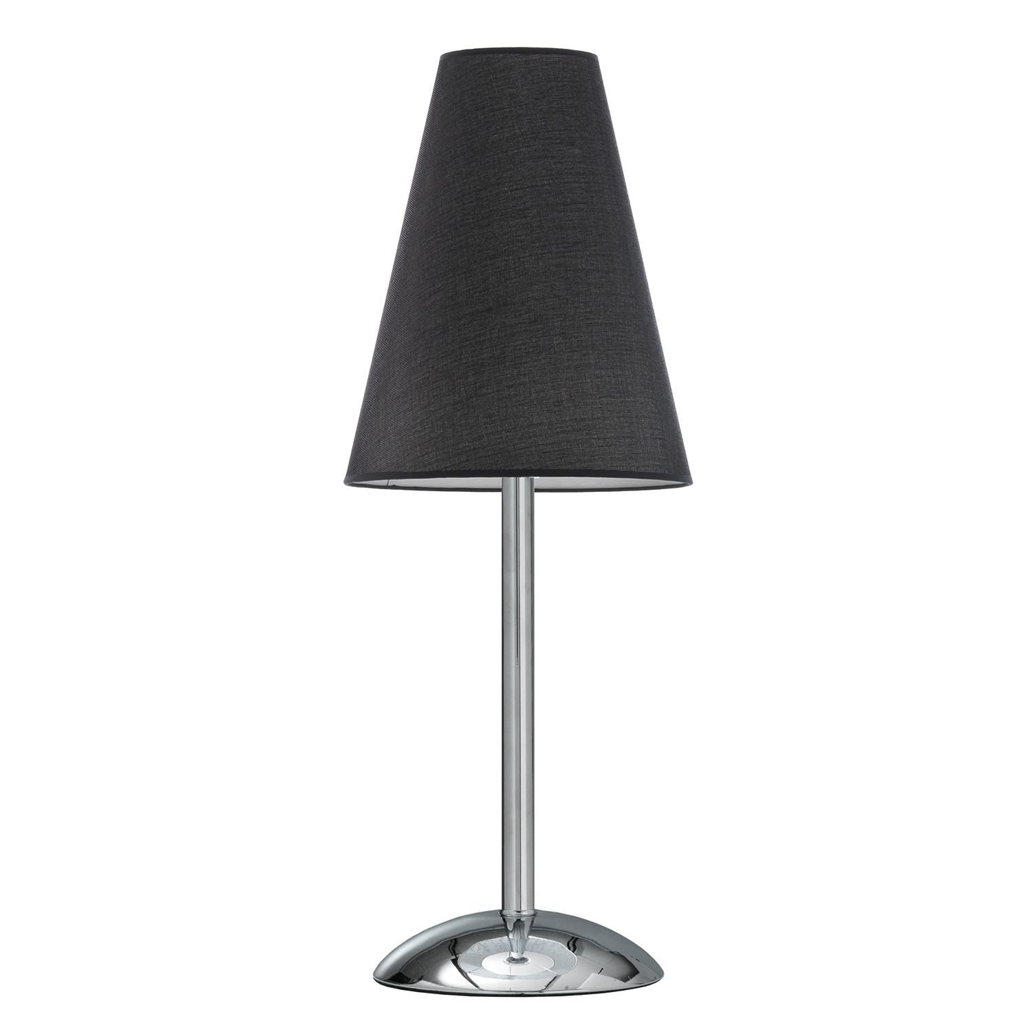Tischleuchte 4917/Lgn - Chromfarben/Schwarz, KONVENTIONELL, Textil/Metall (20/54cm)