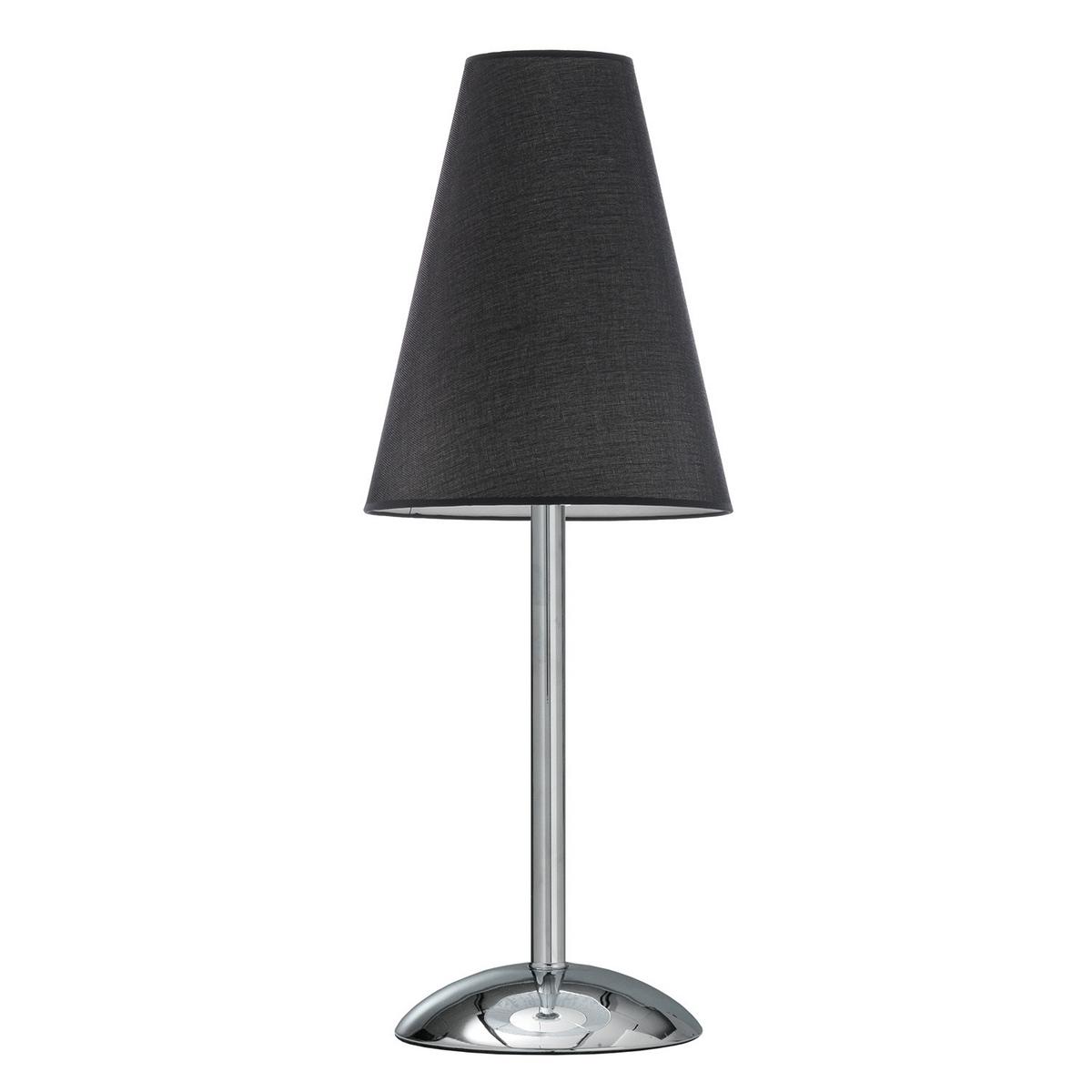 Tischleuchte 4917/Lgn - Chromfarben/Schwarz, KONVENTIONELL, Textil/Metall (20/54cm)