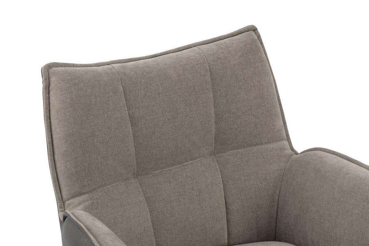 Armlehnstuhl Verona Grau B: 60 cm - Schwarz/Grau, MODERN, Textil/Metall (60ml) - MID.YOU