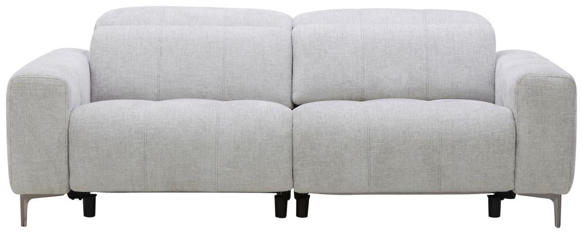 Trojmiestna pohovka ALVARO, sivý zamat, relax.funkcia - sivá/prírodná farba, Modern, kov/drevo (220/79/109cm) - Mömax