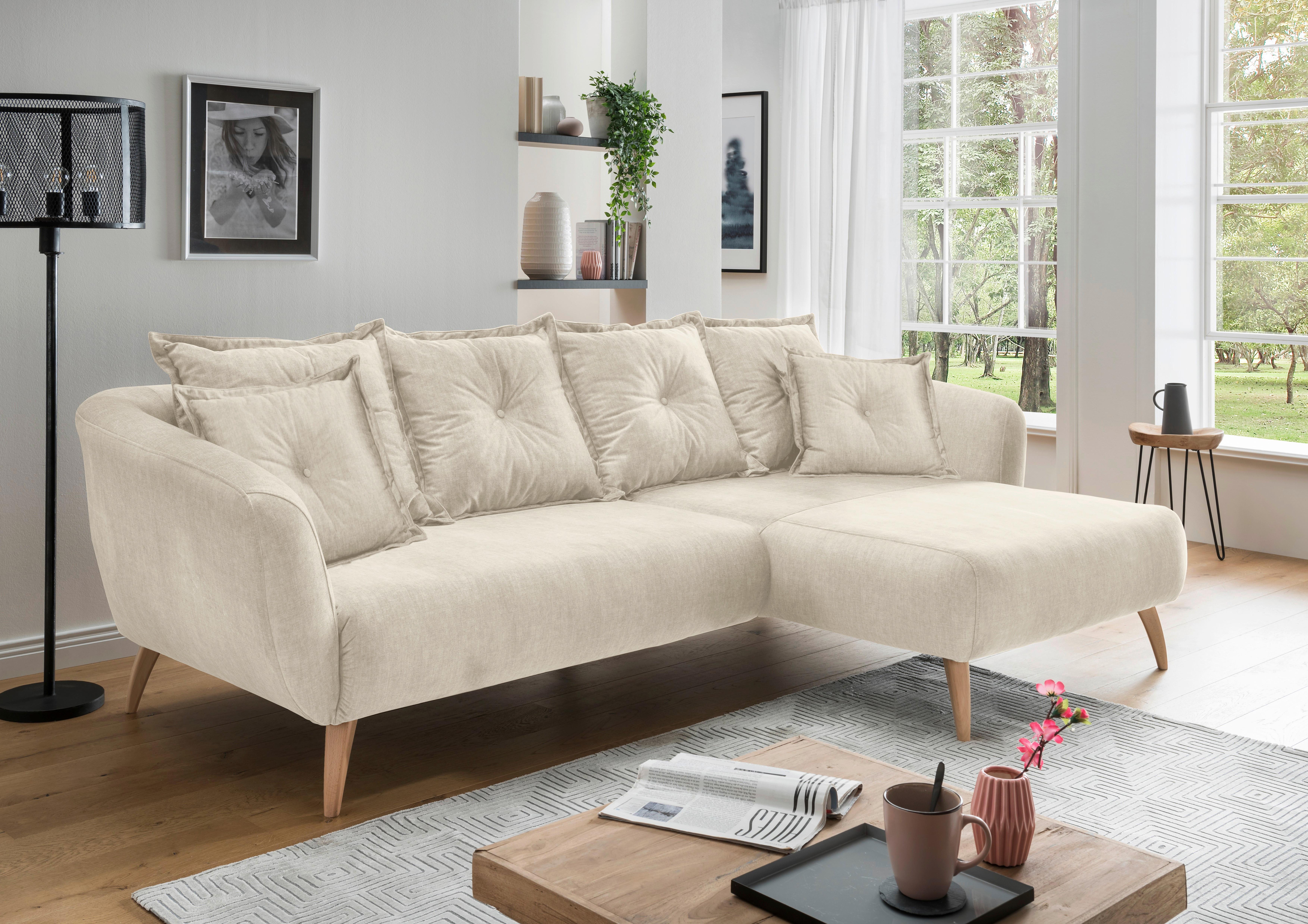 Ecksofa Baggio, Beige, Buchefarben, S: 277x162 cm - Beige/Buchefarben, MODERN, Textil (277/162cm) - Livetastic