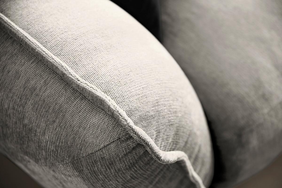 Ecksofa Fluffy Silberfarben S: 269x184 Cm - Silberfarben/Schwarz, MODERN, Textil (269/184cm) - Trendmanufaktur