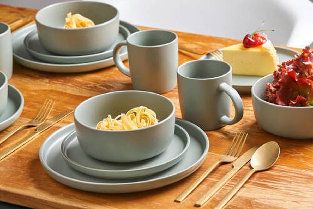 Kombiservice Salbeigrün B: 30 cm - Salbeigrün, KONVENTIONELL, Keramik (30/30/30cm) - Van Well