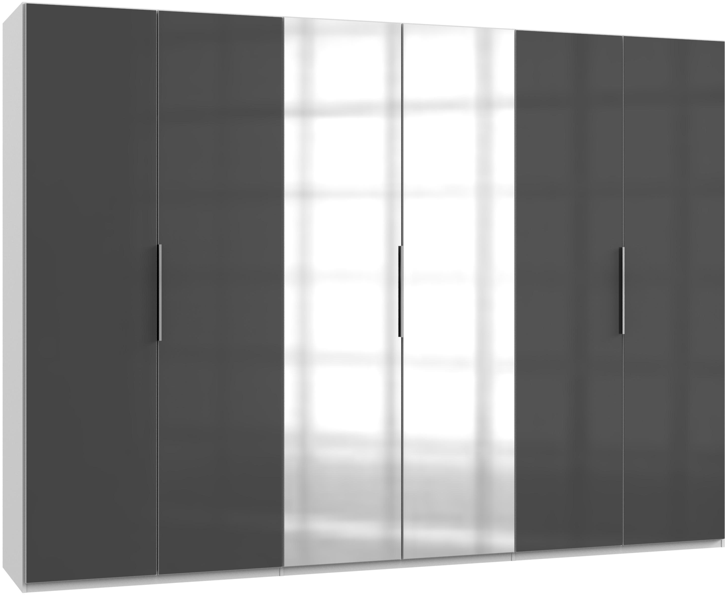 Drehtürenschrank 300cm Level, Grau/weiß - Weiß/Grau, MODERN, Glas/Holzwerkstoff (300/216/58cm) - MID.YOU