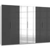 Drehtürenschrank 300cm Level, Grau/weiß - Weiß/Grau, MODERN, Glas/Holzwerkstoff (300/216/58cm) - MID.YOU