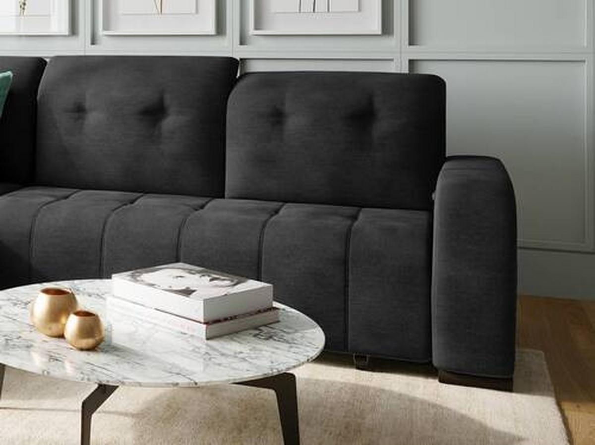 Ecksofa Vicari - Schwarz, MODERN, Textil (292/185cm) - Livetastic