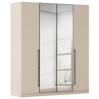 Kleiderschrank Safari B: 181 cm - Champagner/Grau, KONVENTIONELL, Holzwerkstoff (181/229/54cm)