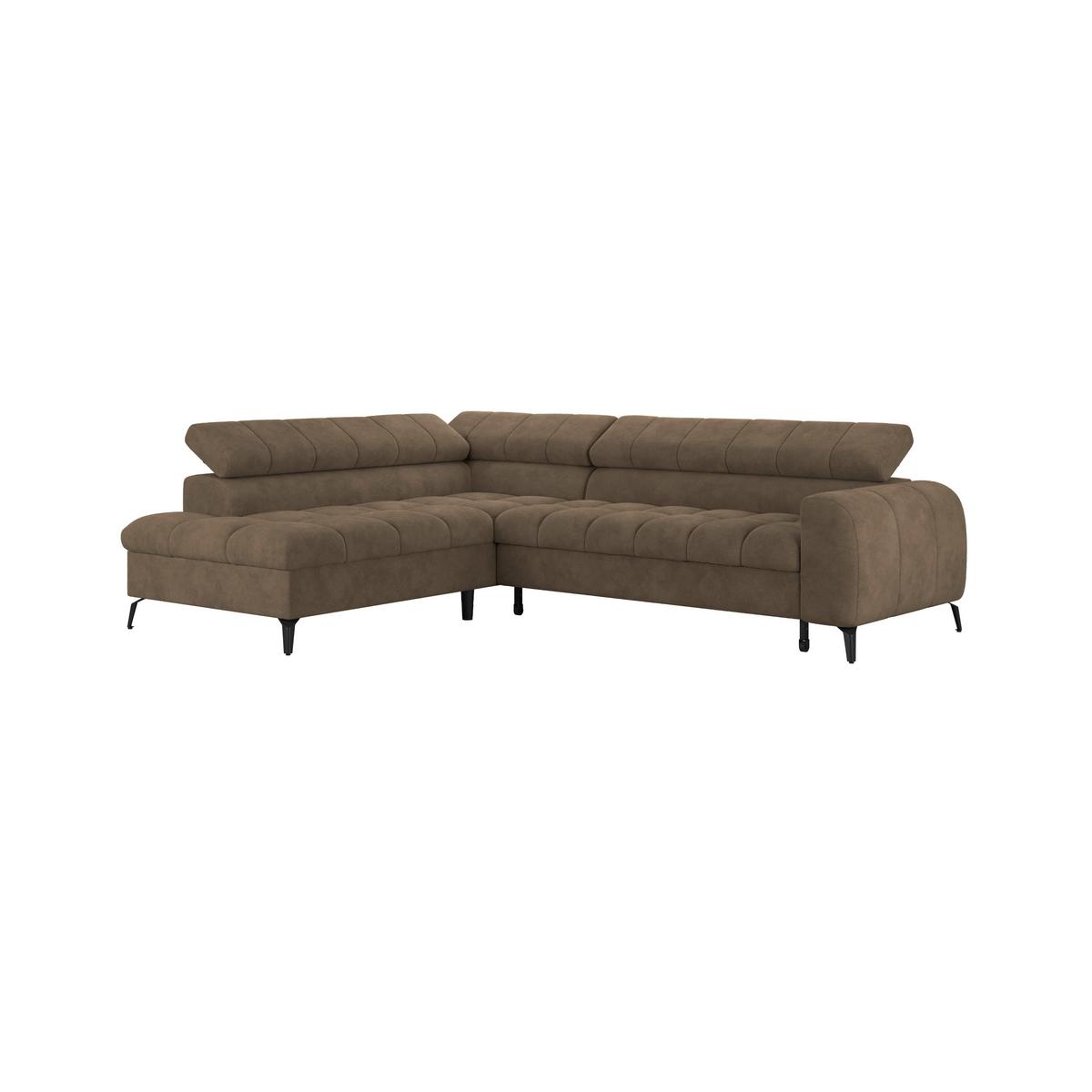 Ecksofa Volf links new braun, S: 203x261 cm - Schwarz/Braun, Trend, Kunststoff/Textil (203/261cm)