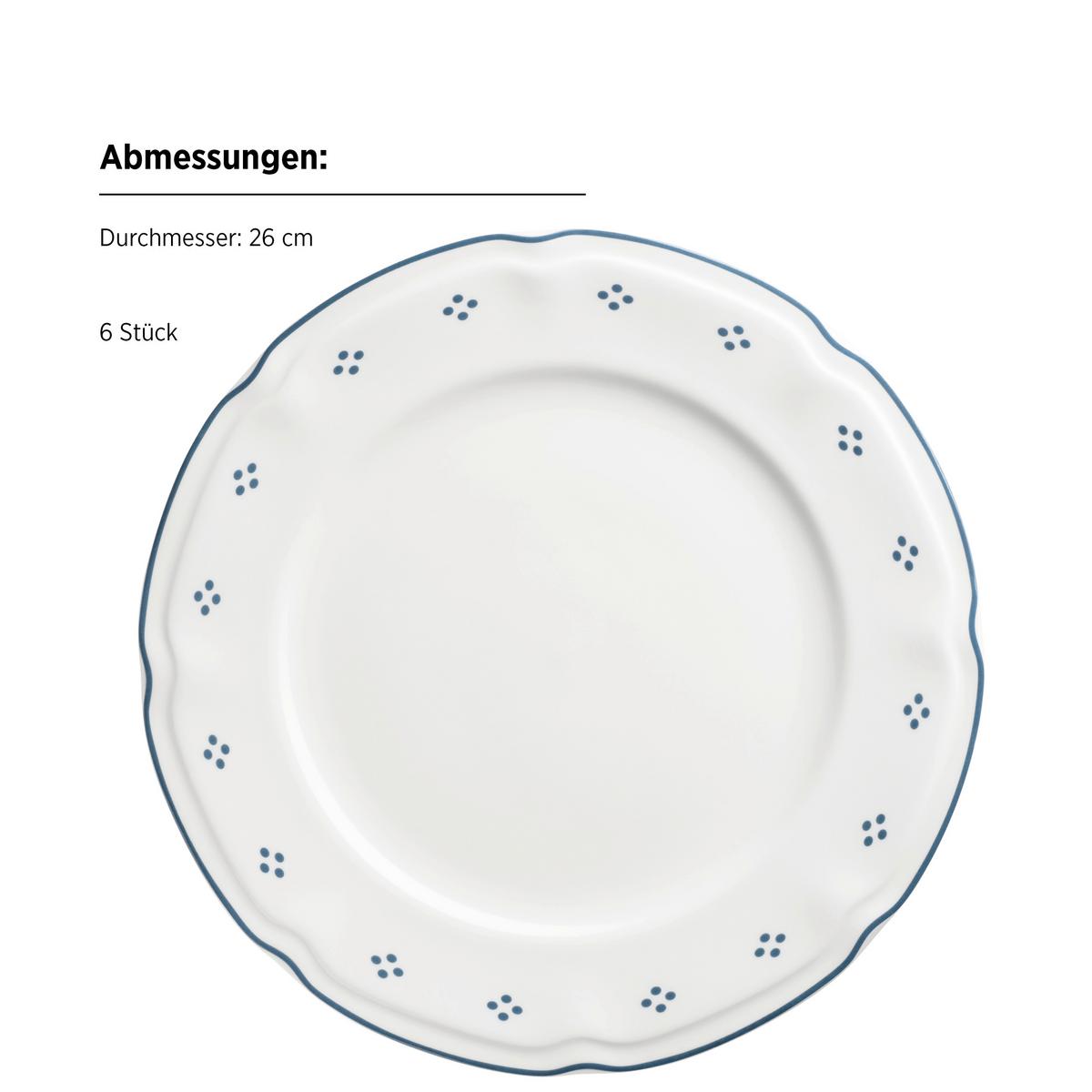 Tafelservice Keramik, Blau/Weiß, 12-teilig - Blau/Weiß, Basics, Keramik - Mäser