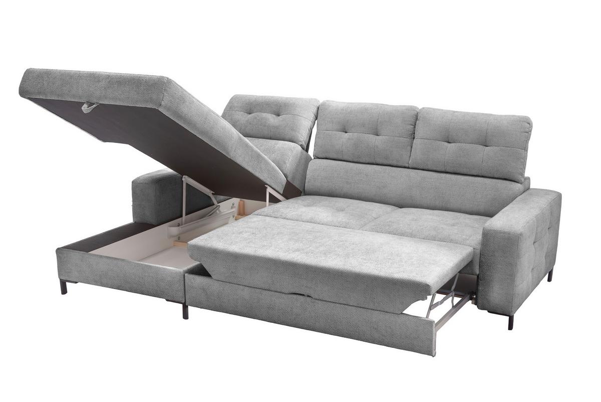 Ecksofa Bonito Grau, Schenkel: 176x255 cm - Schwarz/Grau, Design, Textil (176/255cm) - Livetastic