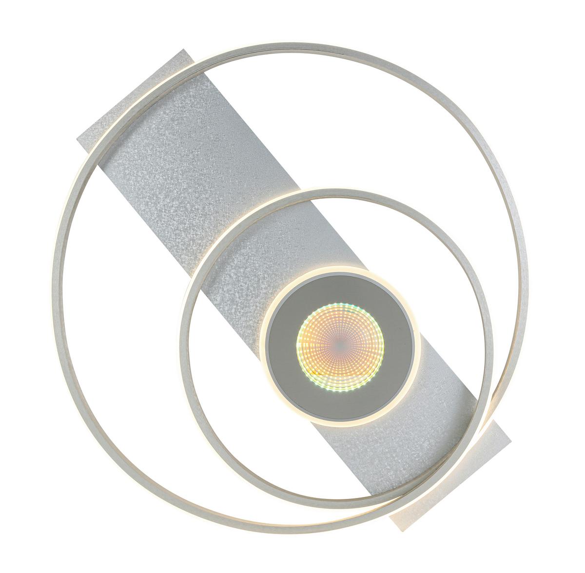 LED-Deckenleuchte Camilla - Silberfarben/Alufarben, Basics, Kunststoff/Metall (65/60/7,5cm) - Luca Bessoni