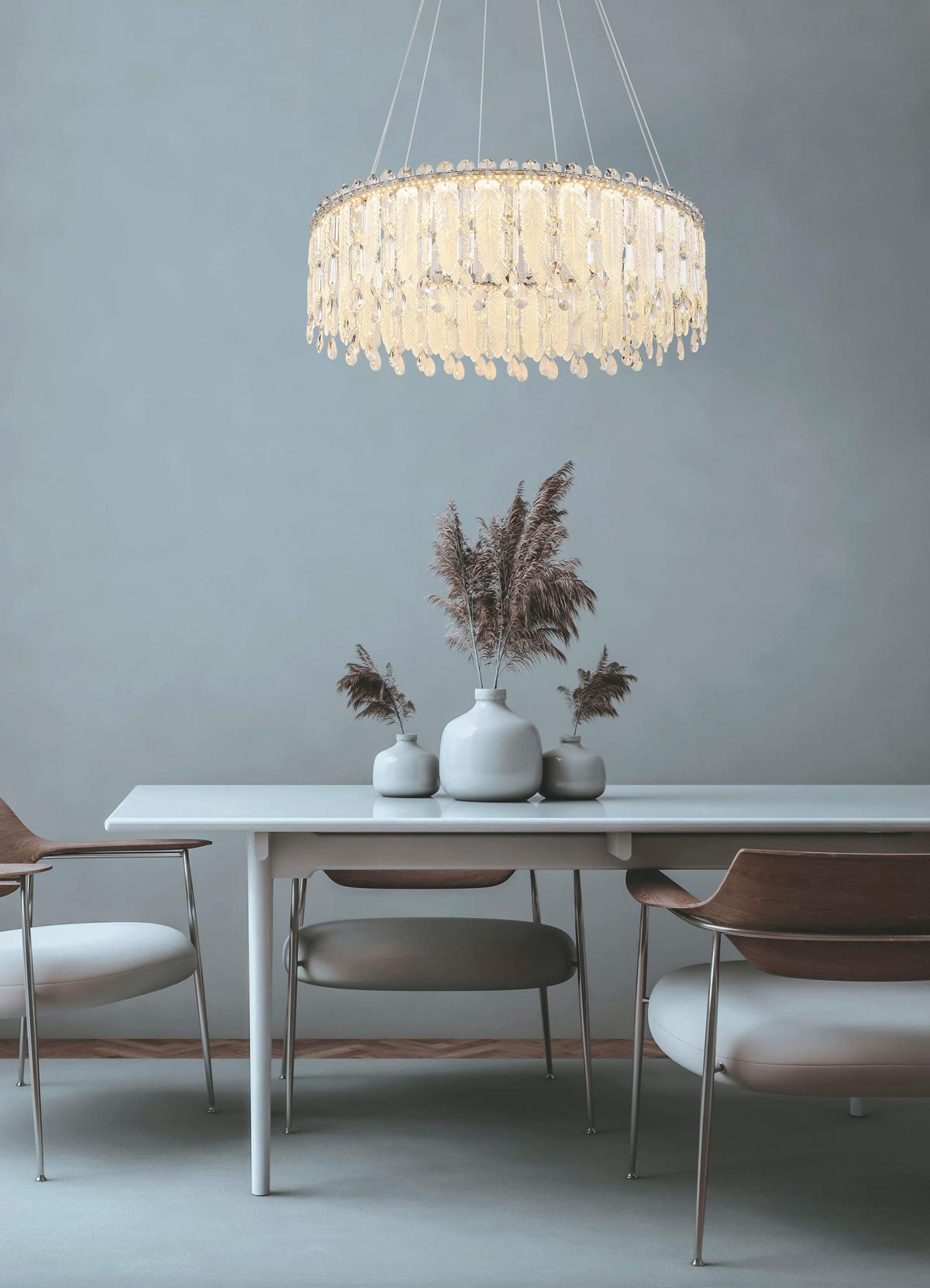 LED-Hängeleuchte inkl. Fernbedienung - Klar/Chromfarben, LIFESTYLE, Glas/Kunststoff (79,5/120cm) - Globo