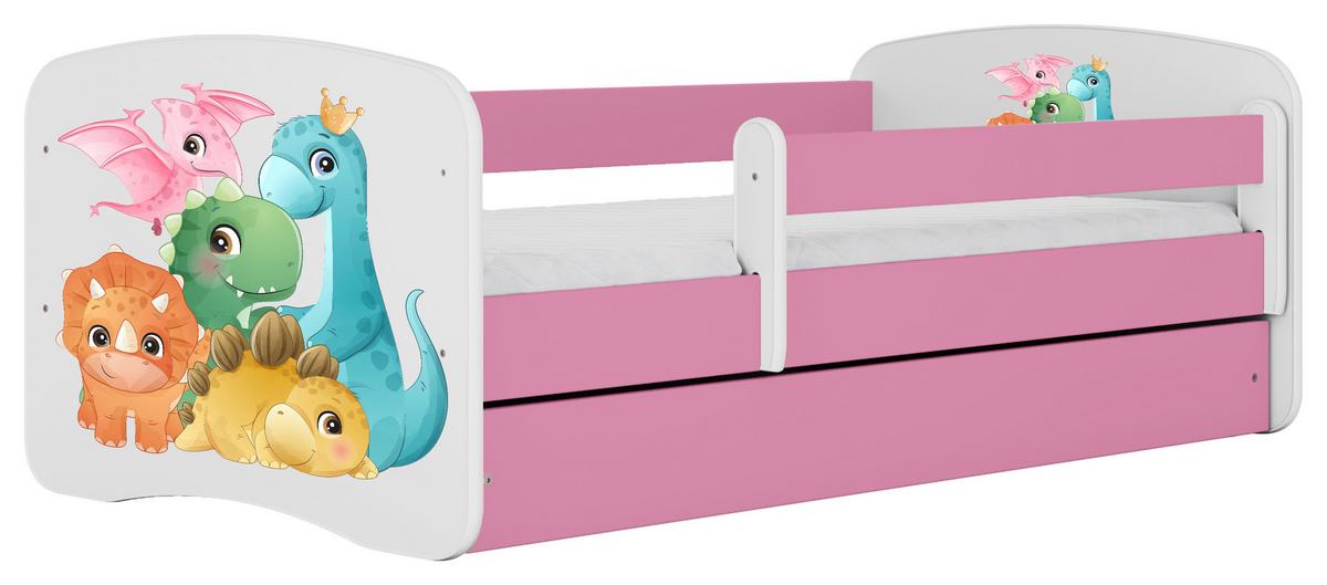 Kinder-/Juniorbett Babydreams Inkl. Matratze 80x160 - Pink/Birkefarben, MODERN, Holz/Holzwerkstoff (80/160cm) - MID.YOU