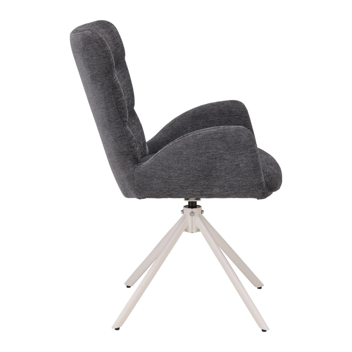 STOLIČKA S PODRÚČKAMI STELLA - sivá/béžová, Design, kov/textil (58/91/65cm) - Mömax