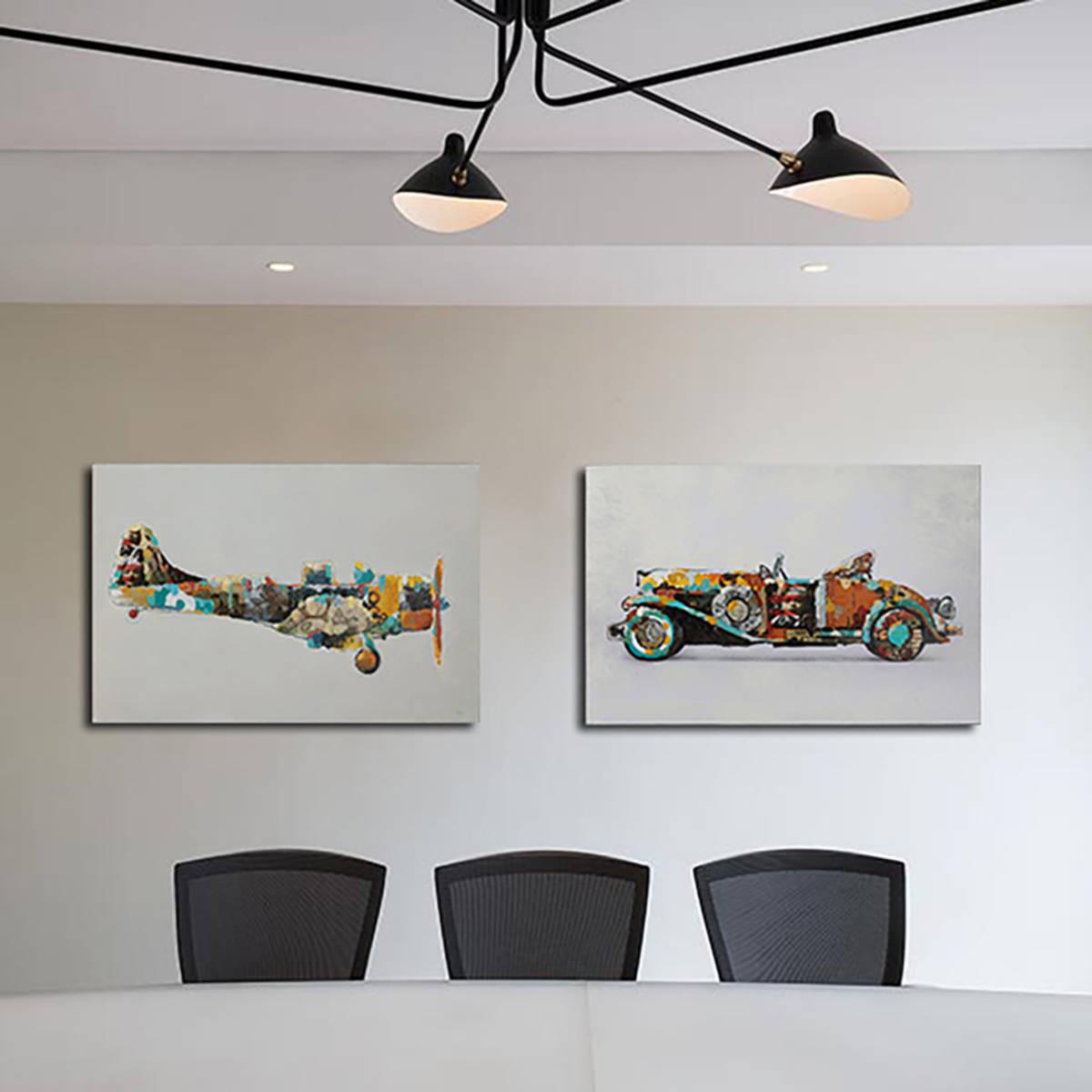 Leinwandbild Flugzeug Multicolor 60x90 cm - Multicolor, Trend, Holz/Kunststoff (60/90cm) - Kayoom