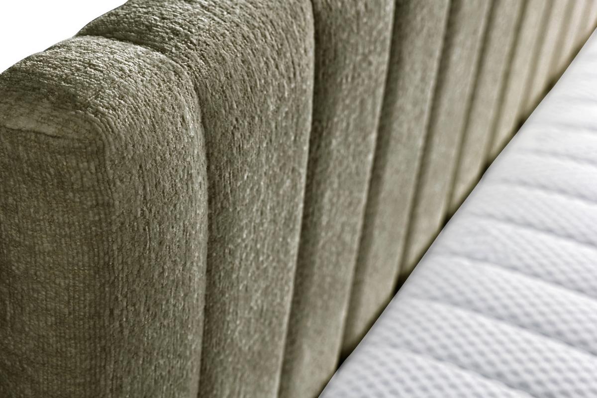 Schlafsofa Roma Chenille Grün, B: 212cm - Schwarz/Grün, Design, Textil (212/83/99cm) - MID.YOU