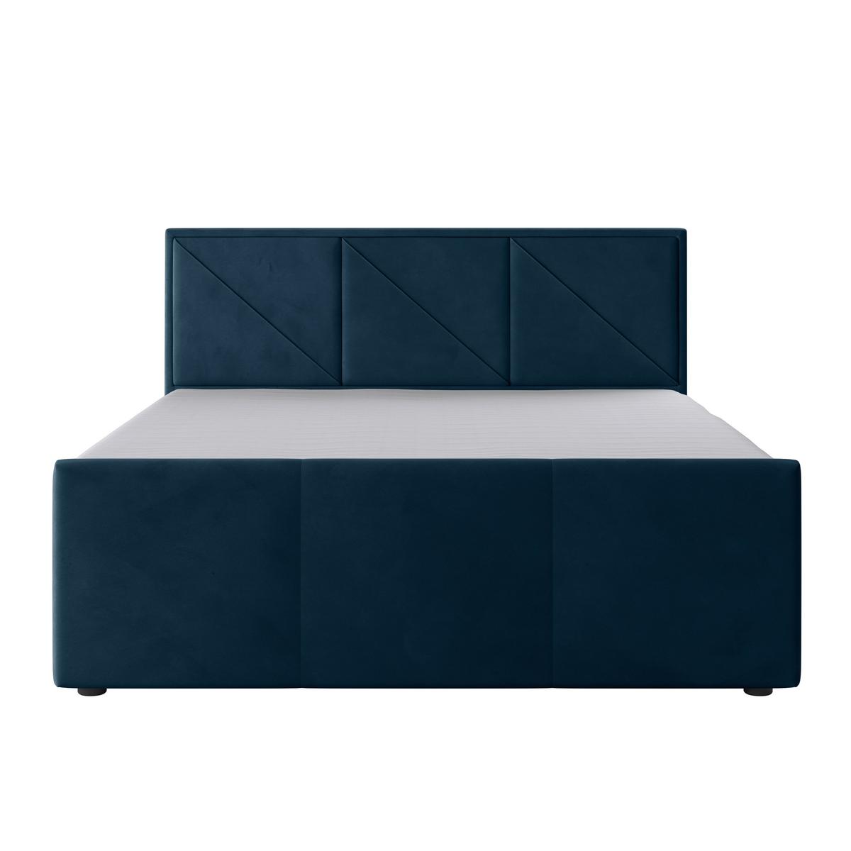Boxspringbett mit Bettkasten 180x200 cm Blau Bologna - Blau/Schwarz, MODERN, Holz/Kunststoff (180/200cm) - MID.YOU
