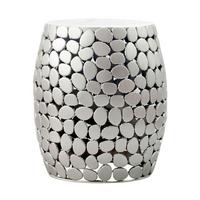 Beistelltisch Silberfarben B: 40 cm - Silberfarben, Design, Stein/Metall (40/46/40cm) - Livetastic