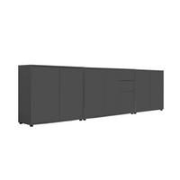 Sideboard Mailand Anthrazit B: 263,5cm - Anthrazit/Schwarz, MODERN, Holzwerkstoff (263,5/73/33cm) - MID.YOU