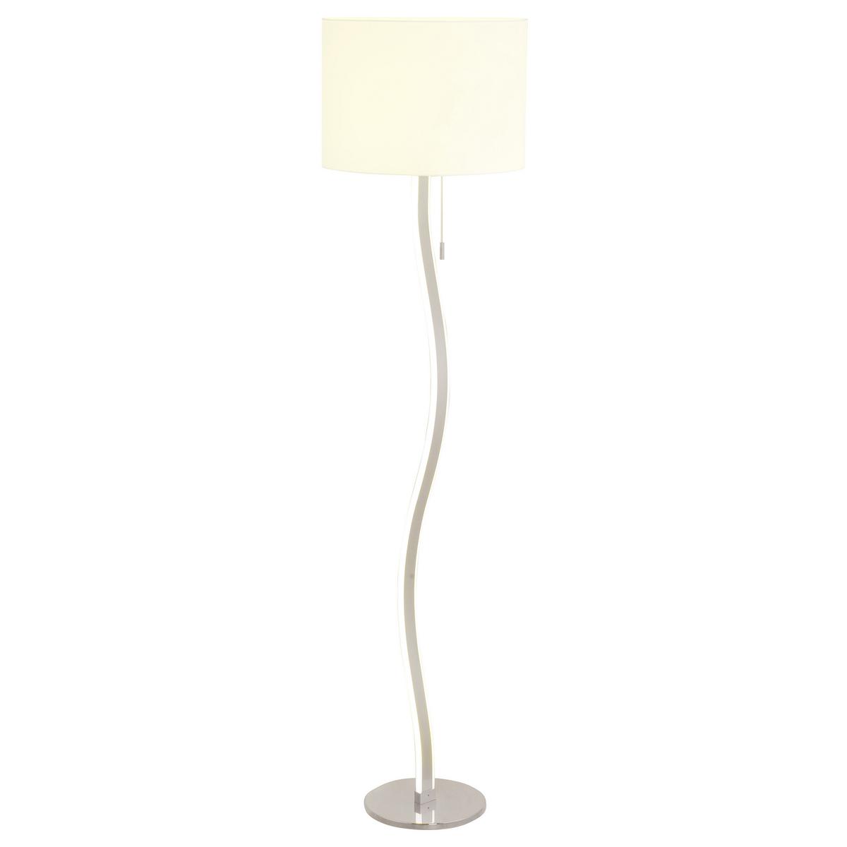 Stehlampe Aurelia Weiß Leicht Geschwungen - Weiß, Design, Kunststoff/Metall (40/192cm) - Näve