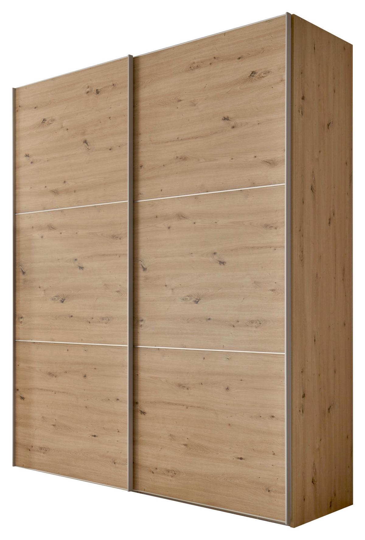 Schwebetürenschrank 225cm Includo Artisan Eiche Dekor - Weiß/Eiche Artisan, MODERN, Holzwerkstoff (225/222/68cm) - MID.YOU