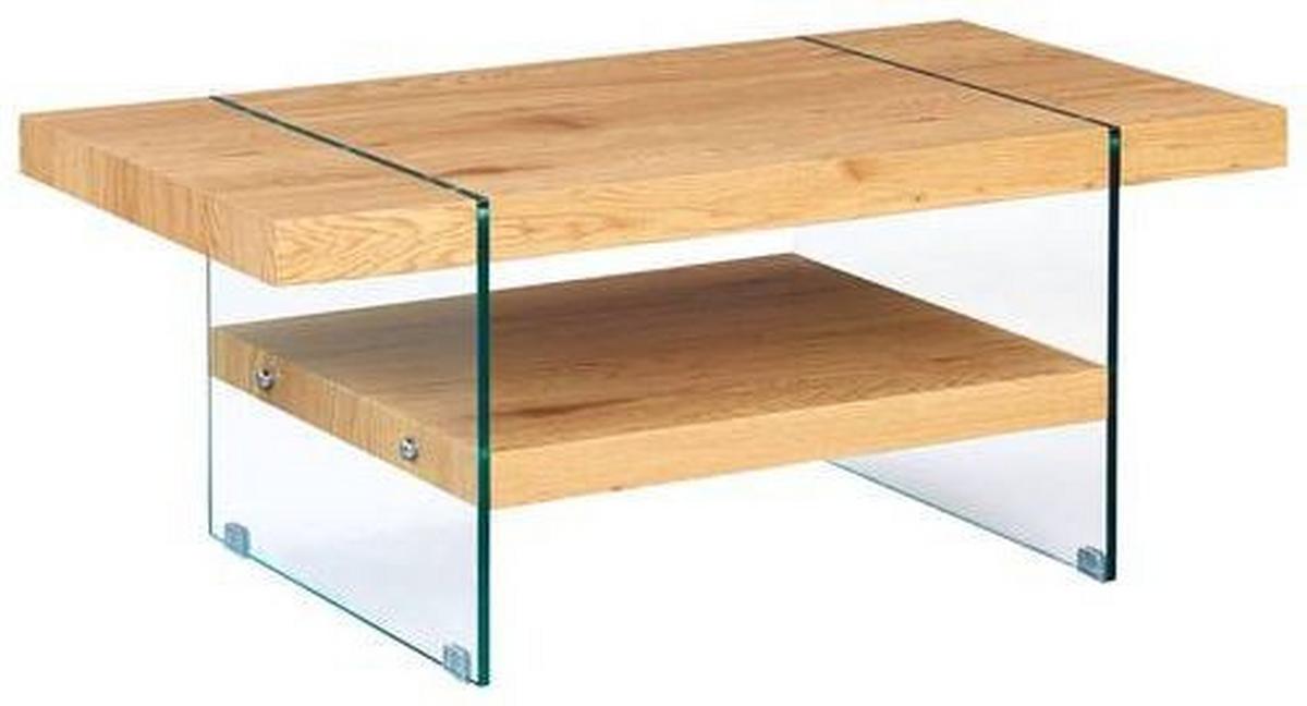 Couchtisch Benina - Wildeiche, Design, Glas/Holzwerkstoff (110/60/46cm) - Livetastic