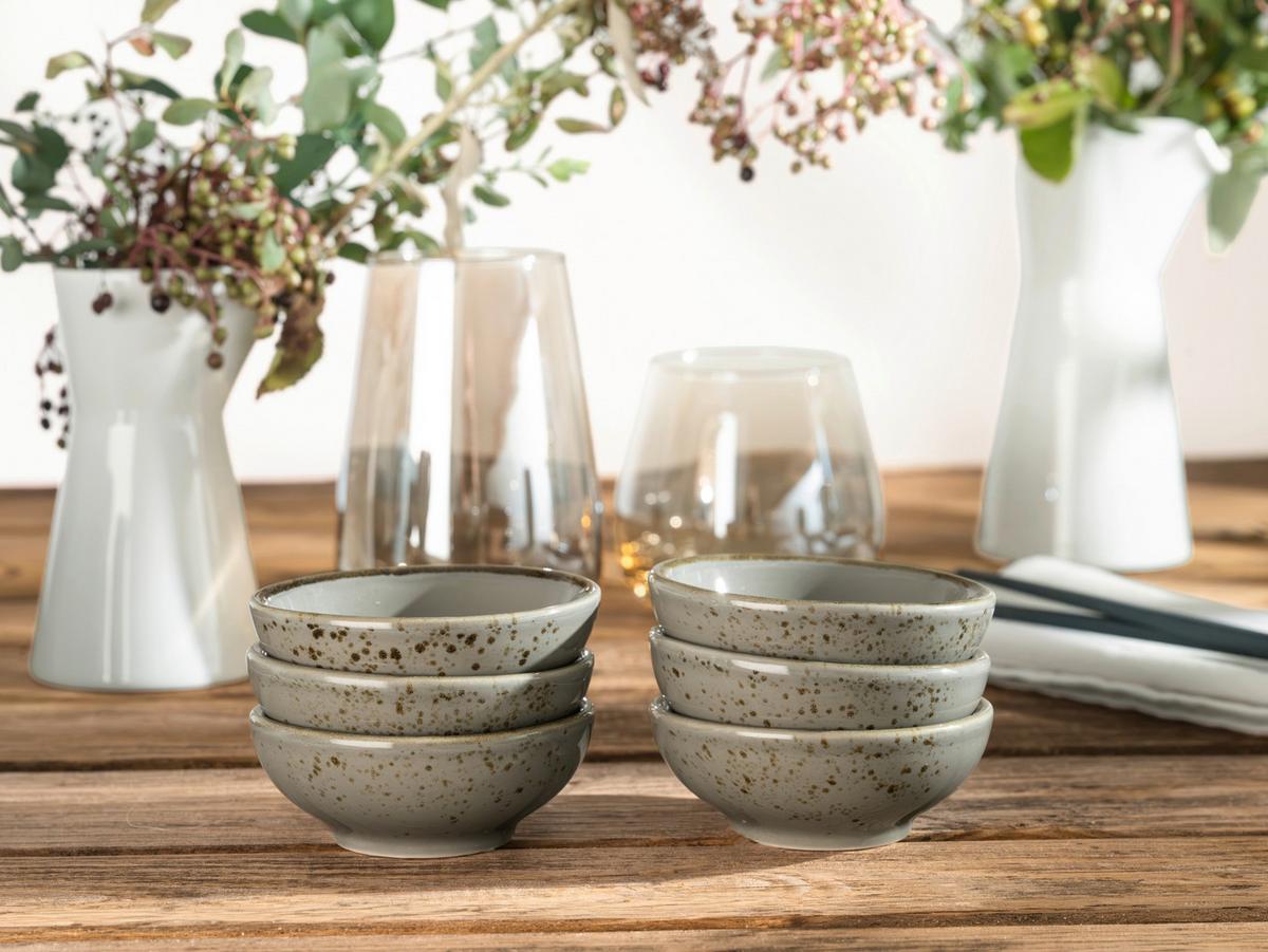 SADA MISEK NA OMÁČKU NATURE COLLECTION - šedá, Trend, keramika (8cm) - Creatable
