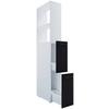 Hochschrank Bad Sadilo XL BxH 25x183 cm, Weiß - Anthrazit/Weiß, MODERN, Holzwerkstoff (25/183/50cm) - MID.YOU