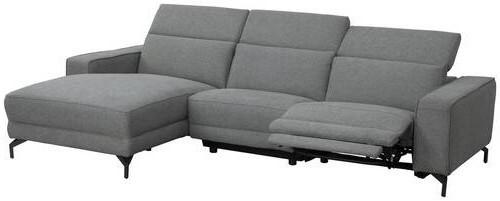 Ecksofa Michelle Grau S: 108x278 cm - Schwarz/Grau, Design, Textil (176/278cm) - Livetastic