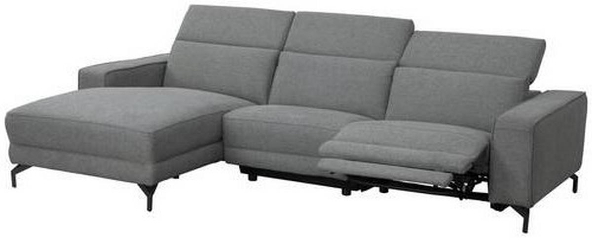 Ecksofa Michelle Grau S: 108x278 cm - Schwarz/Grau, Design, Textil (176/278cm) - Livetastic