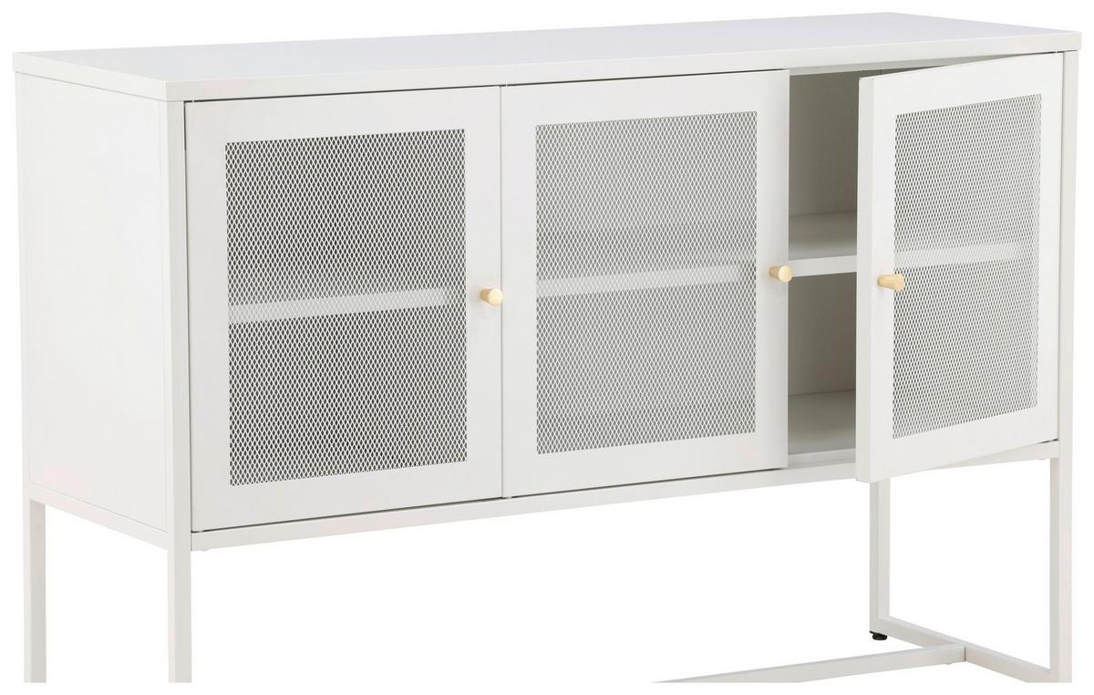 Sideboard Malla - Weiß, Design, Metall (120/80/40cm) - Livetastic