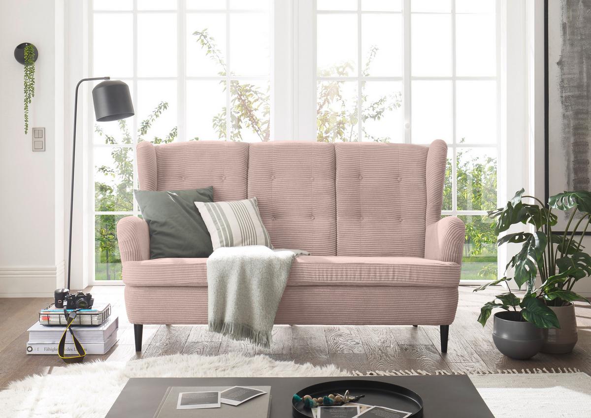 Küchensofa Oskar 5 Hellrosa B: 176 cm - Hellrosa/Schwarz, KONVENTIONELL, Textil (176/103/98cm) - MID.YOU