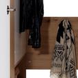Eckschrank Begehbar mit Regal 120cm Box, Eiche Dekor/Weiß - Eichefarben/Weiß, MODERN, Holzwerkstoff (120/205/150cm) - Ondega