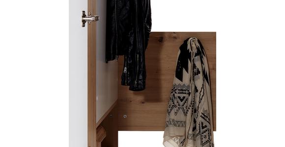 Eckschrank Begehbar mit Regal 120cm Box, Eiche Dekor/Weiß - Eichefarben/Weiß, MODERN, Holzwerkstoff (120/205/150cm) - Ondega