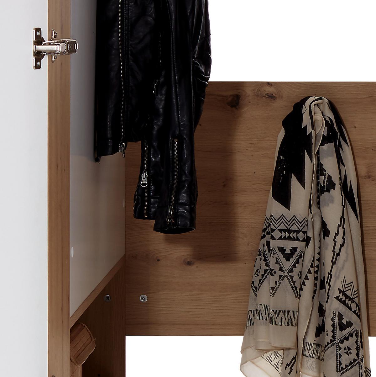 Eckschrank Begehbar Mit Regal 120cm Box, Eiche Dekor/weiß - Weiß/Eiche Artisan, MODERN, Holzwerkstoff (120/205/150cm) - Ondega