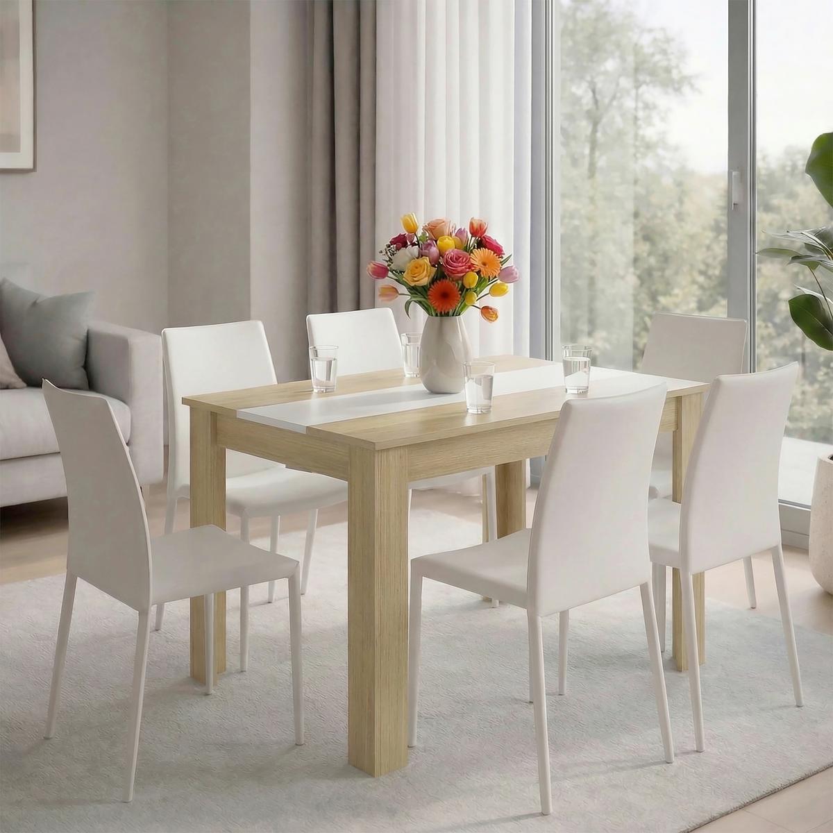 Esstisch Disalo Weiß/Honigeiche L: 140cm - Honigeiche/Weiß, MODERN, Holzwerkstoff (140/80/75cm) - MID.YOU