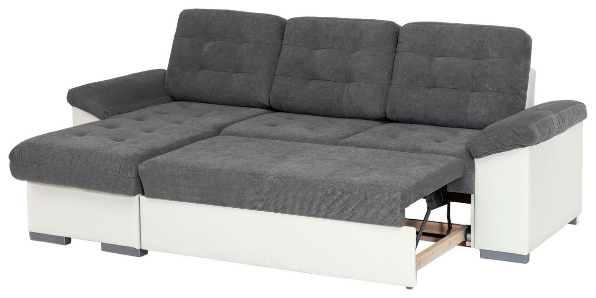Eckschlafsofa Australia Creme/dunkelgrau S: 148x232 Cm - Dunkelgrau/Creme, MODERN, Textil (148/232cm) - MID.YOU