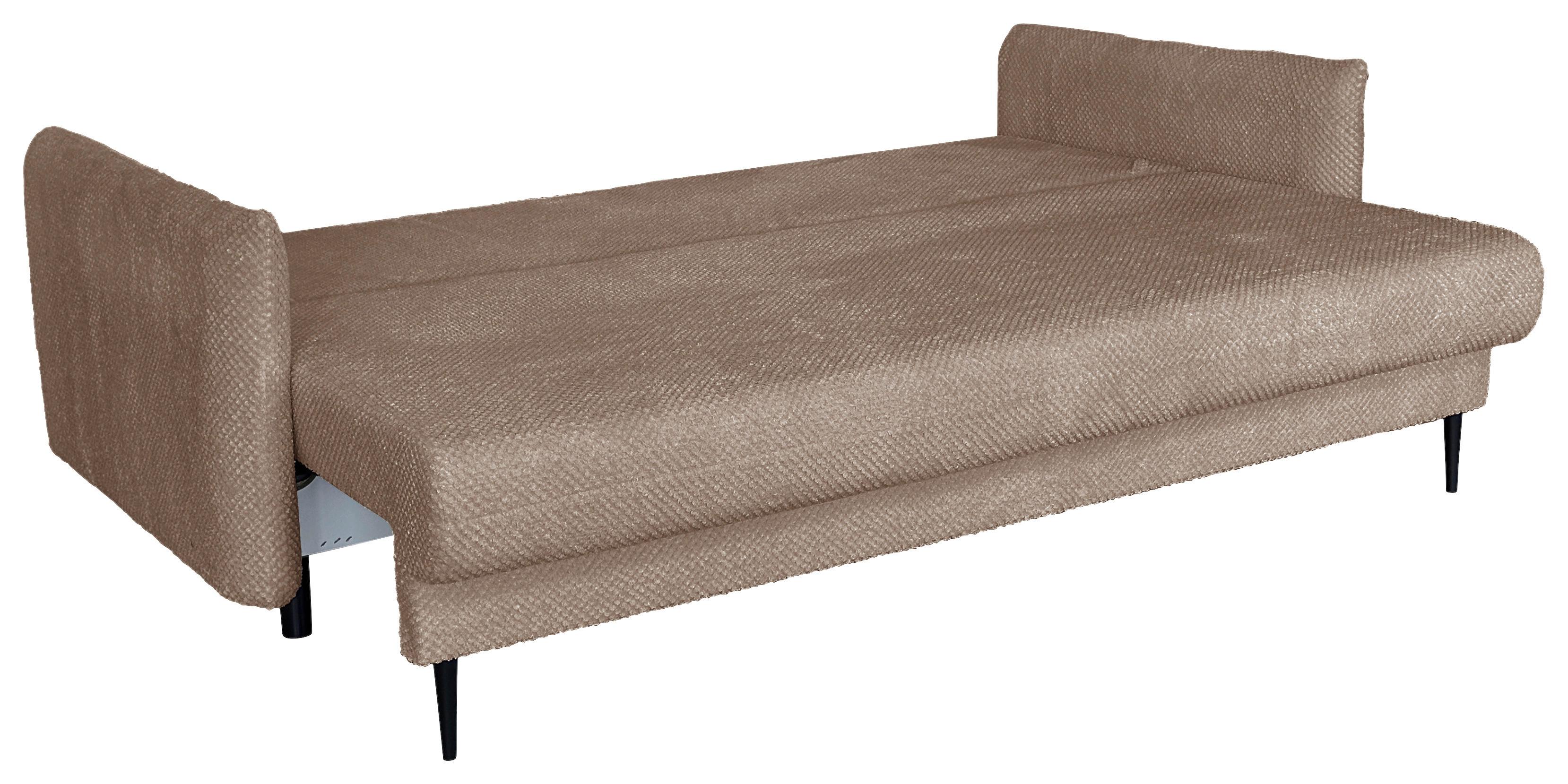 Schlafsofa Mit Bettkasten Rose Taupe B: 218 Cm - Taupe/Schwarz, Design, Textil (218/96/102cm) - MID.YOU